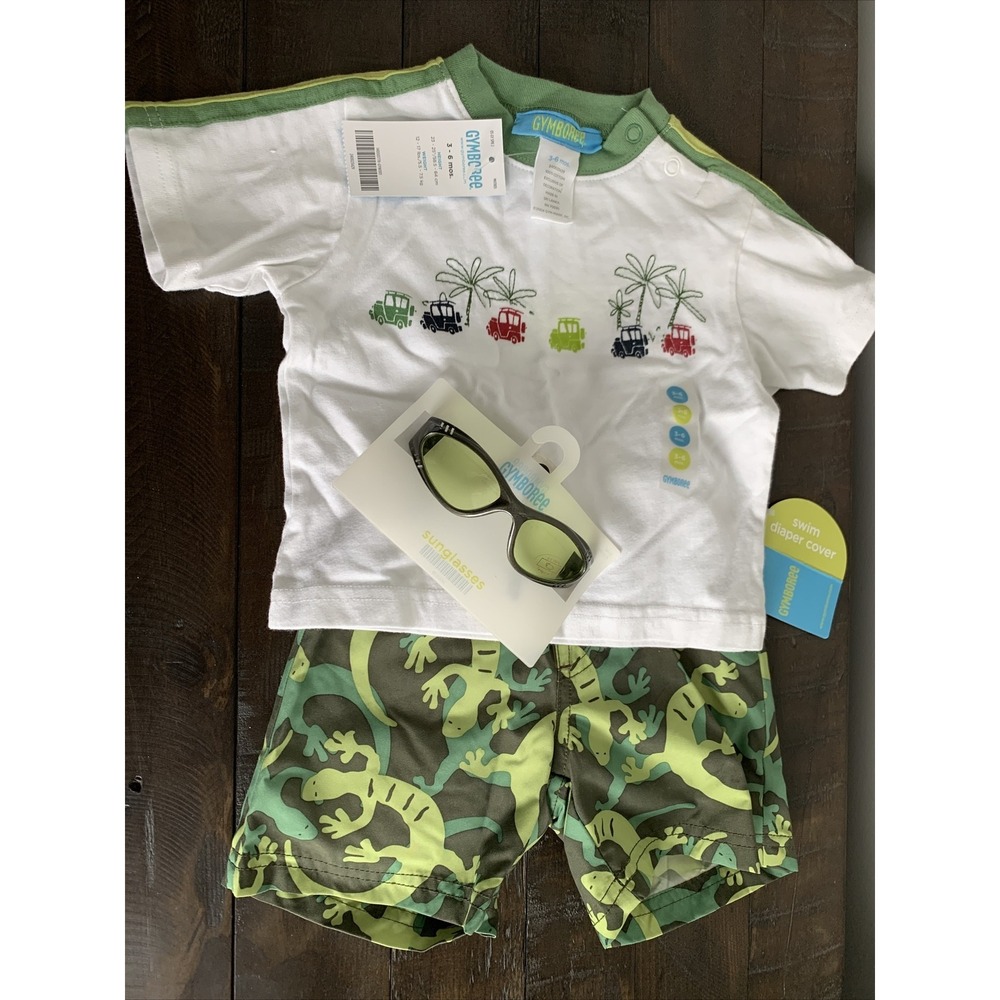 NEW Infant Boy‎ 3-6M Gymboree 3 Piece Gecko Beach Buggy Palm Tree NWT (Y4) 0216